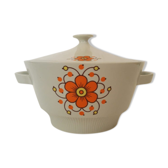 Soupière colditz motifs fleurs années 70 seventies