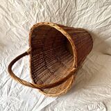 Old woven wicker umbrella stand