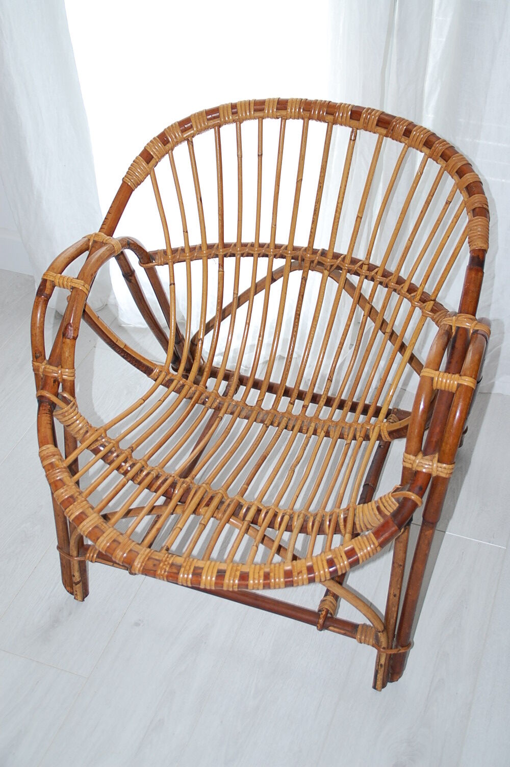 Armchair rattan basket 60s