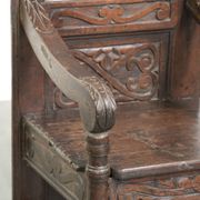 Unique 18th-century English oak wainscot chair with amazing woodcarving