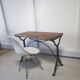 Bistro table/wooden top with cast iron legs