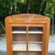 1960s Parisian Art Deco display case in solid oak