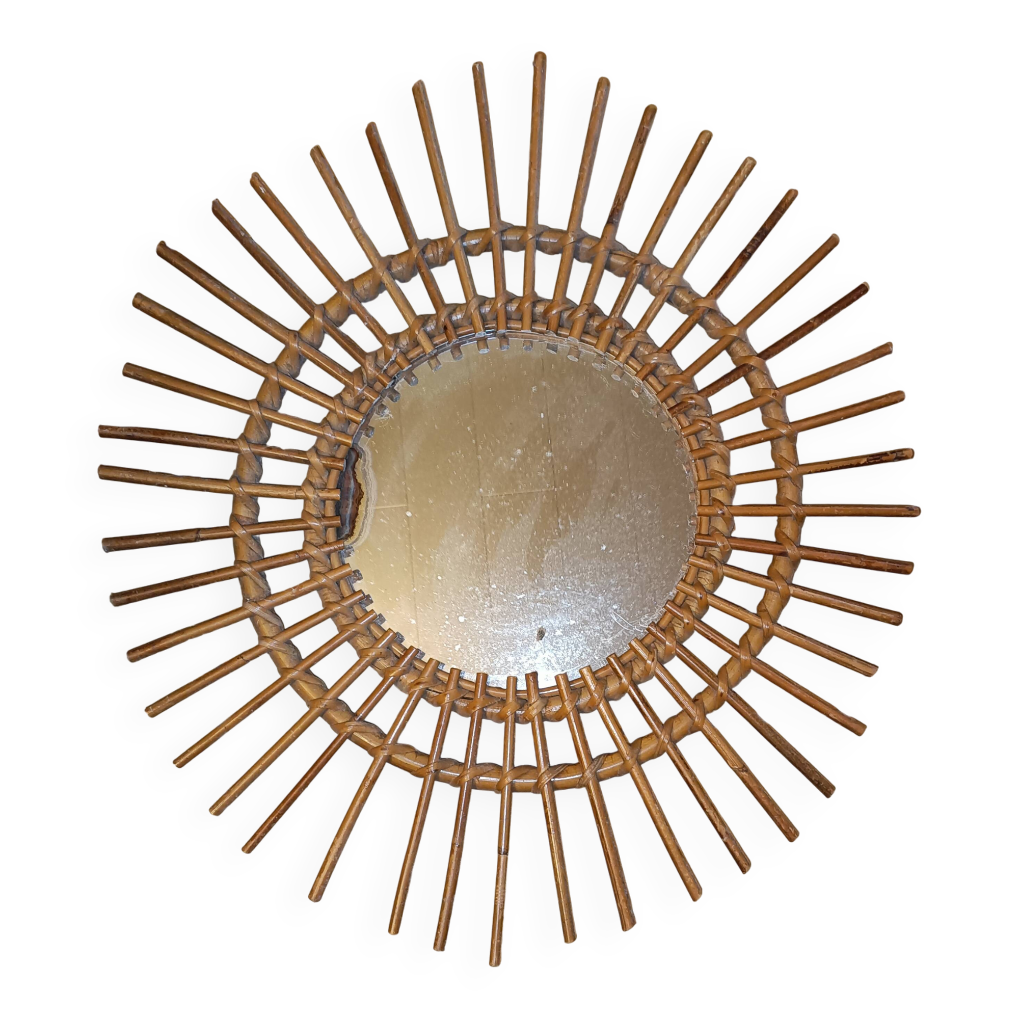 Vintage rattan mirror