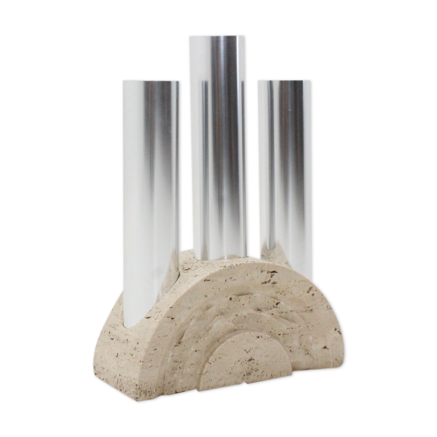 Italian travertine umbrella rack by F.lli Mannelli
