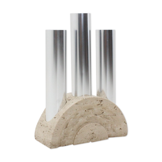 Italian travertine umbrella rack by F.lli Mannelli