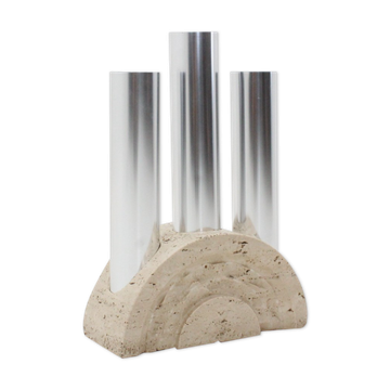 Italian travertine umbrella rack by F.lli Mannelli
