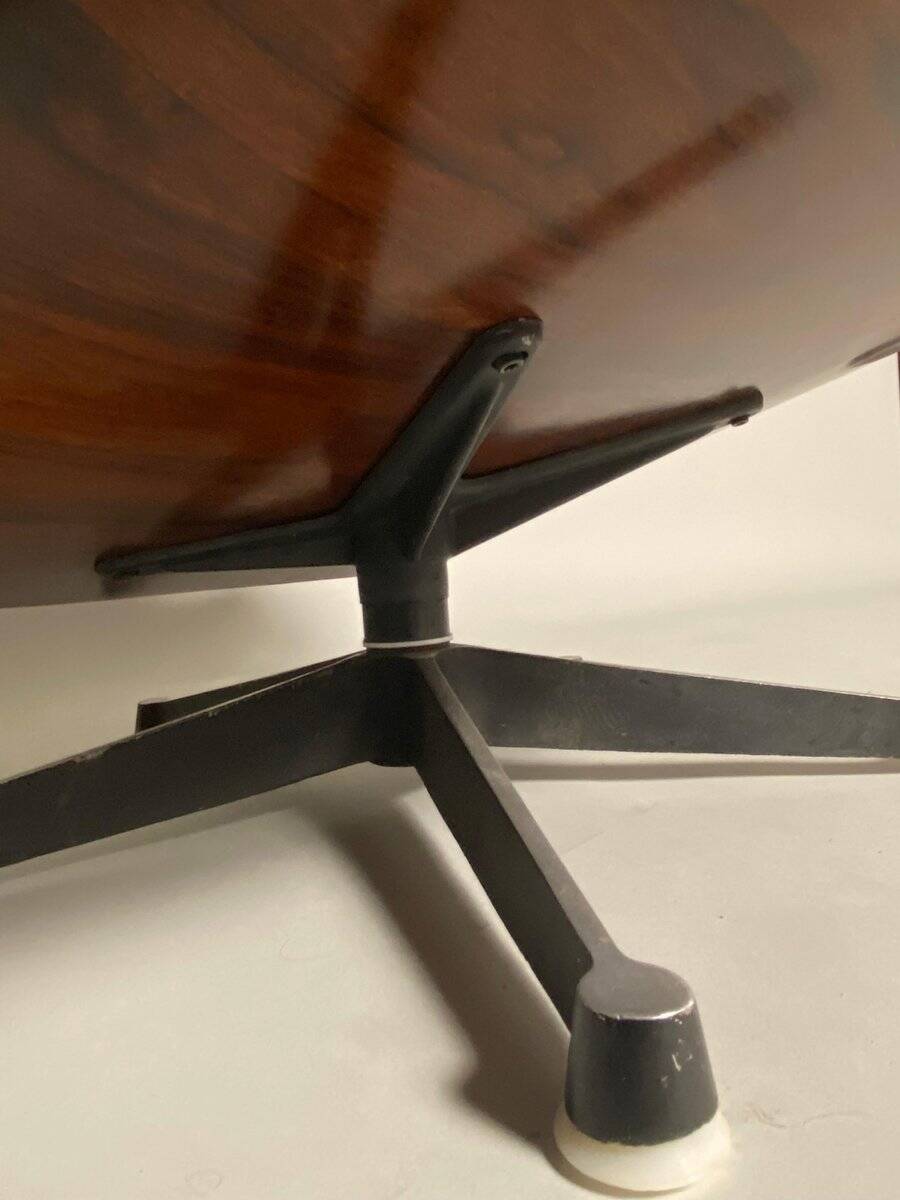 Lounge Chair in Black Leather attributed to Charles Eames for Herman Miller, 1956