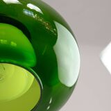 Mid-Century Italian Green Glass & Brass Pendant Lamp, 60s