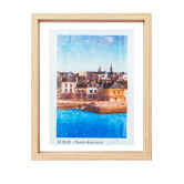 Framed Risography poster, 27 x 22 cm, limited edition 100ex., cotton paper 130g. - Saint-Goustan