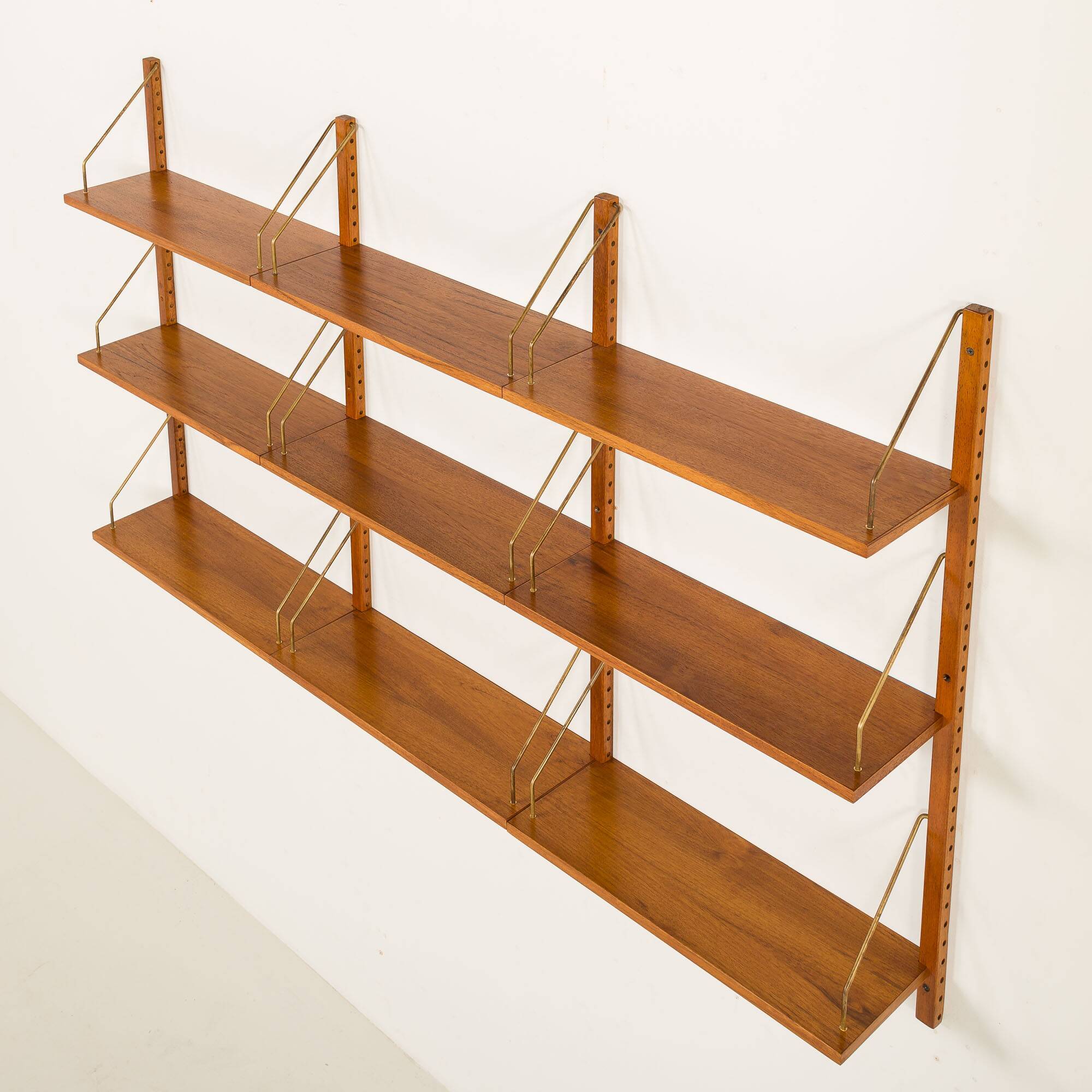Danish mid century teak shelving unit, 1960s