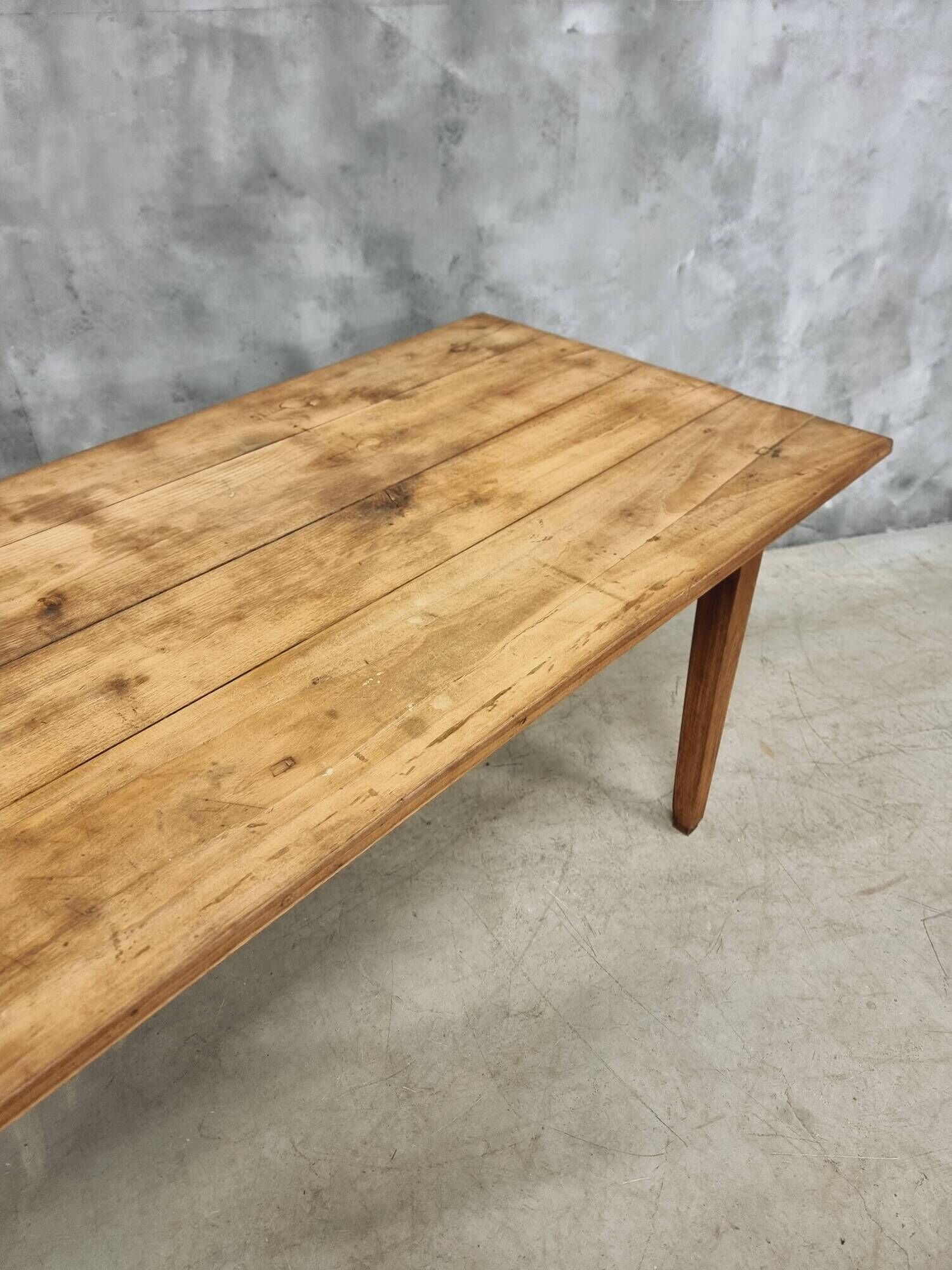 Antique Farmhouse Table French Dining Table in Chestnut Wood 80x200