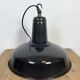 Lampe à suspension industrielle en émail gris foncé français, années 1960