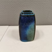 Vase in several shades of blue, from Danish Stogo art pottery. Estimated 1970-1980s