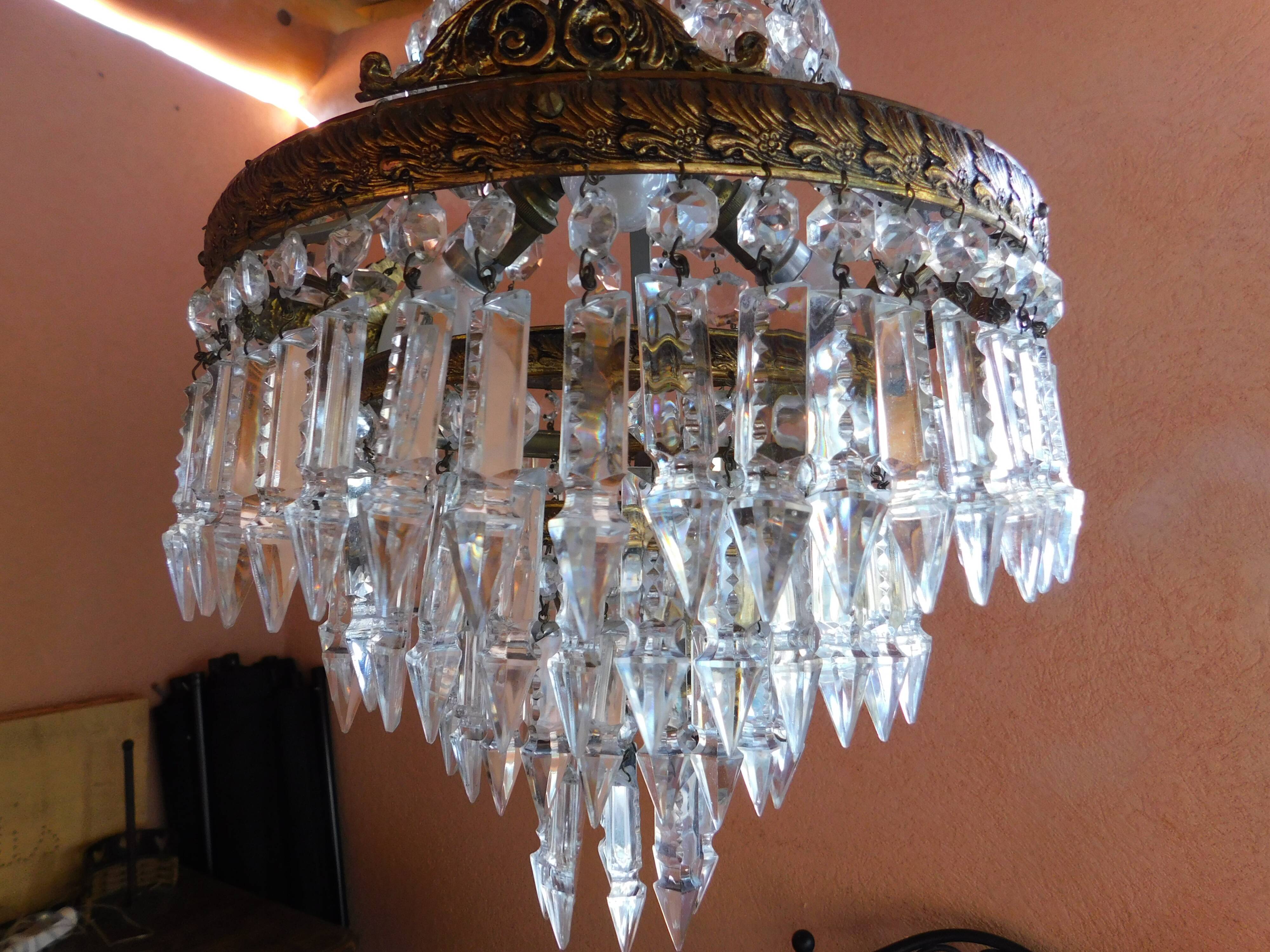 Lustre montgolfière pampilles