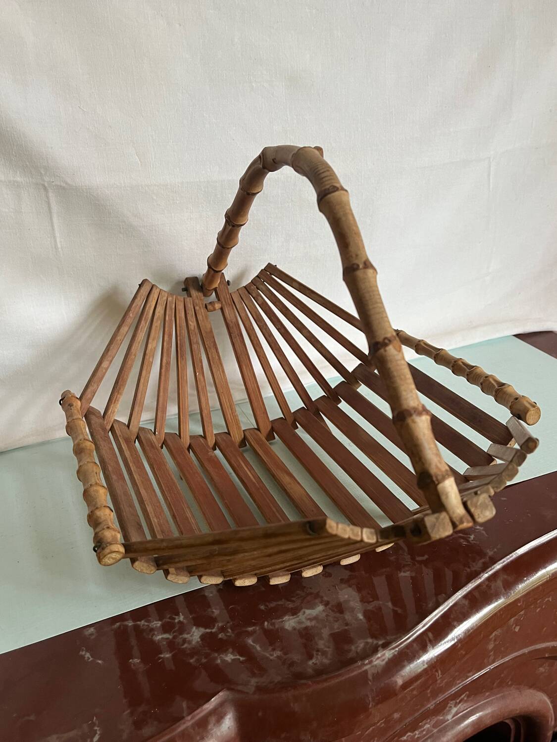Vintage bamboo basket from the 60s
