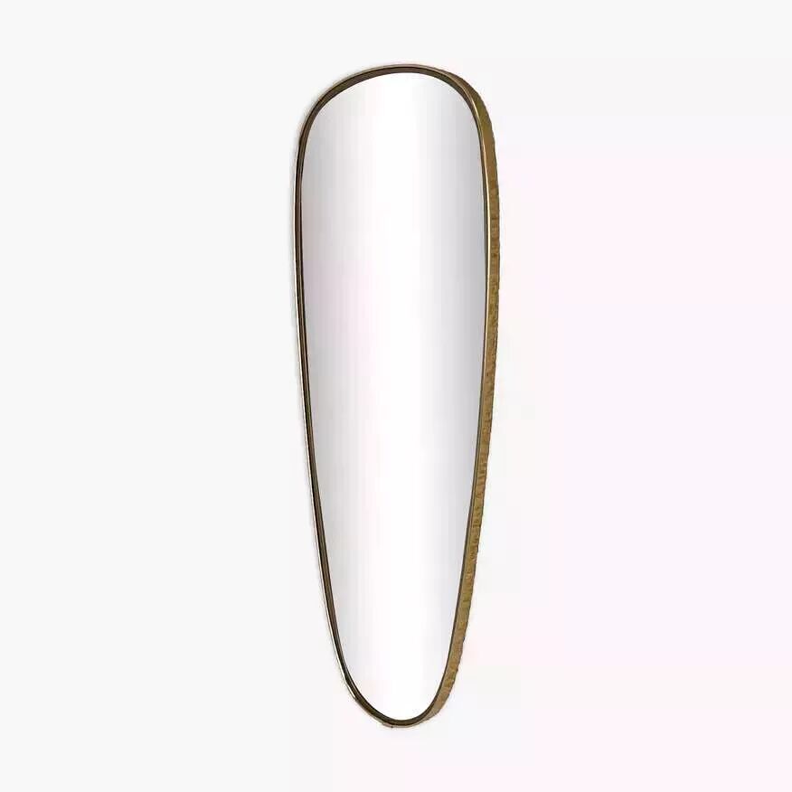 Miroir doré rétroviseur et forme libre des années 50