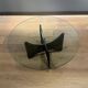Brutalist coffee table in aluminium and glass
