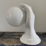 Vintage hand-shaped wall lamp in white ceramic