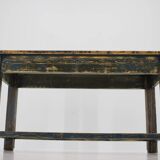 1950s Patinated Pine Tree Wooden Table, Czechoslovakia