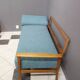 Blue fabric daybed wood frame 1960s