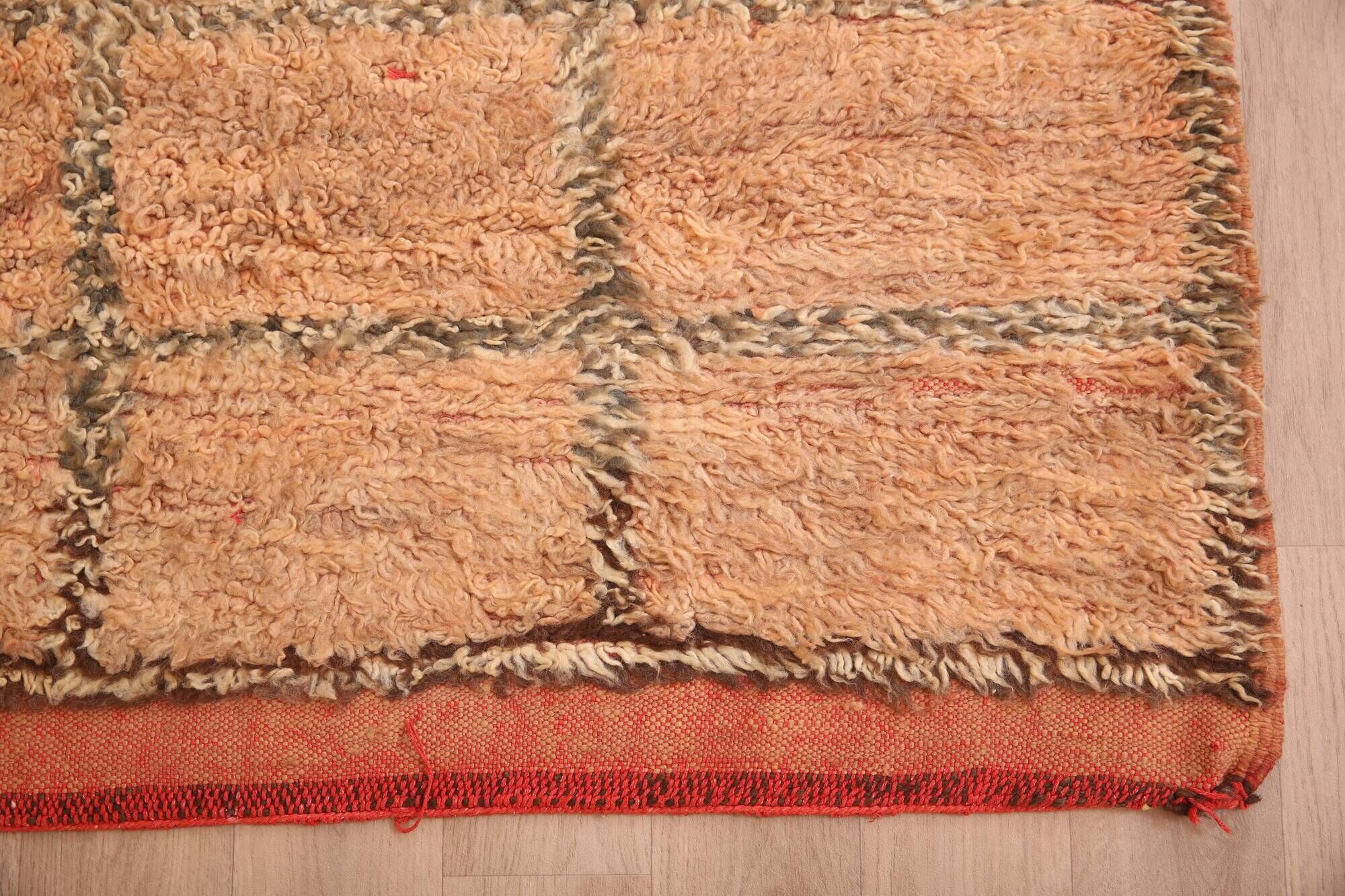 Peach Vintage Moroccan Rug 175 x 285 cm, Berber Wool Rug Handmade, Boho Rug