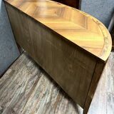 Important Louis XVI chest of drawers with half-moon marquetry doors