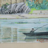 Watercolor painting signed P. Kneppert, The Castle