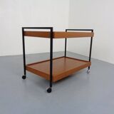 Minimalist Rollable Teak Serving Cart, 1960s