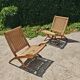 Pair of Mid-Century Modern folding chairs in beech and paper cord by Ebert Wels.