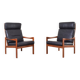 Mid-Century Teak Lounge Chairs by Illum Wikkelsø for Niels Eilersen, 1960s.