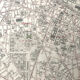Old cardboard map of Paris - 5th and 6th Arrondissement
