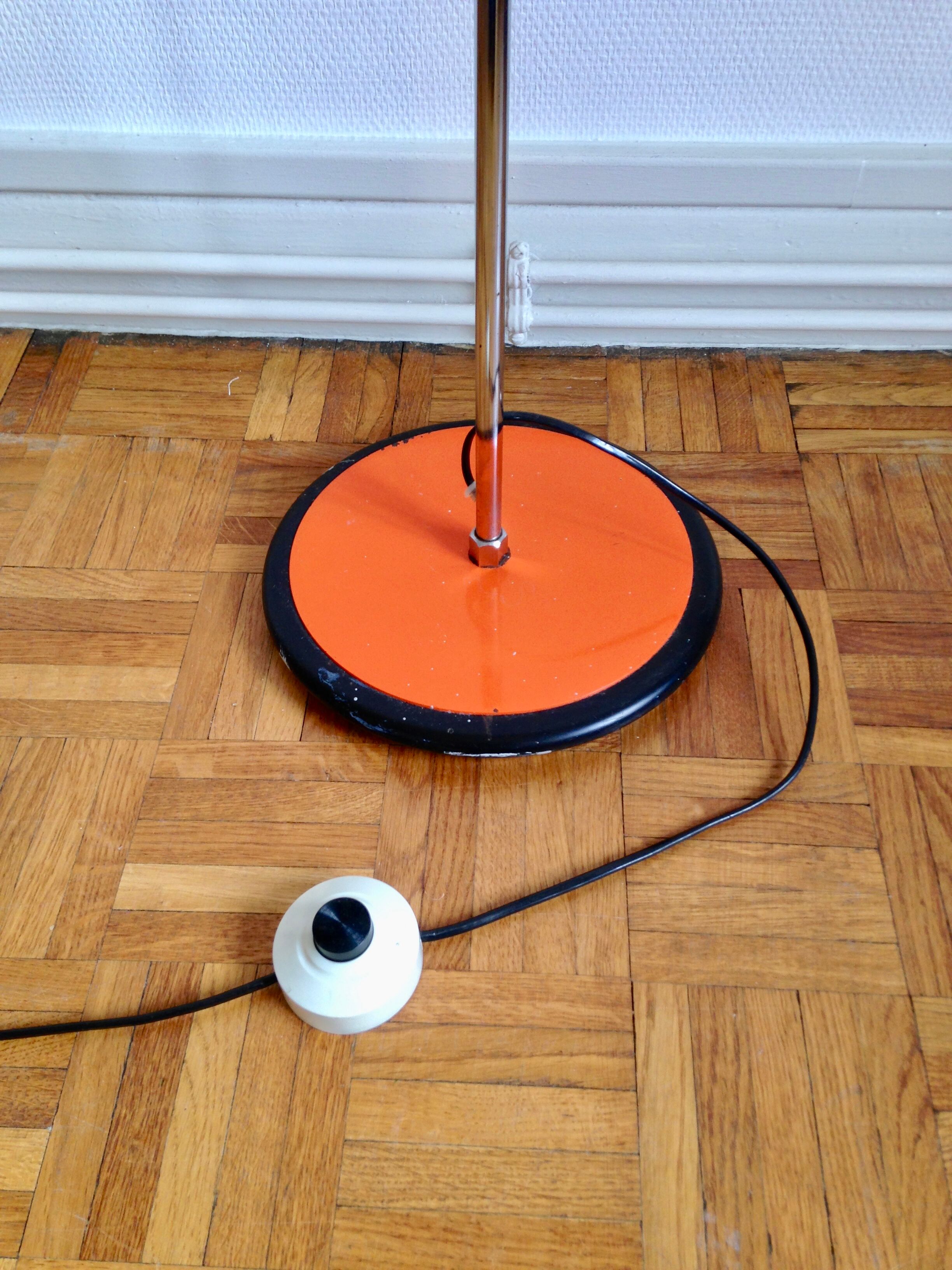 Floor lamp 3 spots orange 1970