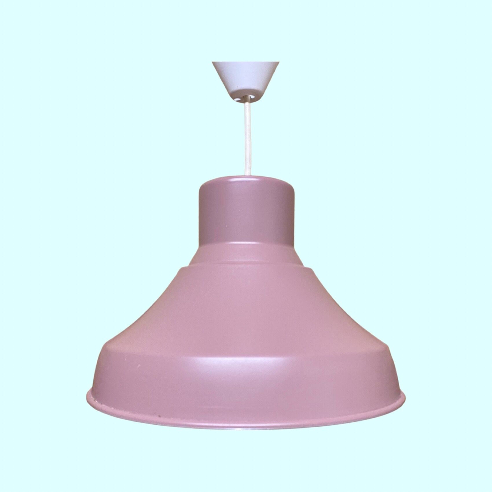 Purple vintage pendant light from the mid-century - danish design industrial metal hanging lamp