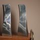 Vintage 2 curved vases Italian design space age 1970s aluminium copper