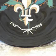 Decorative plate Longwy commemoration of the reunification of Lorraine