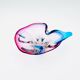 Murano Crystal Sommerso Organic Sculpture Bowl - Blue & Fuchsia