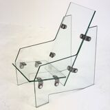 Rare design chair made entirely of tempered glass