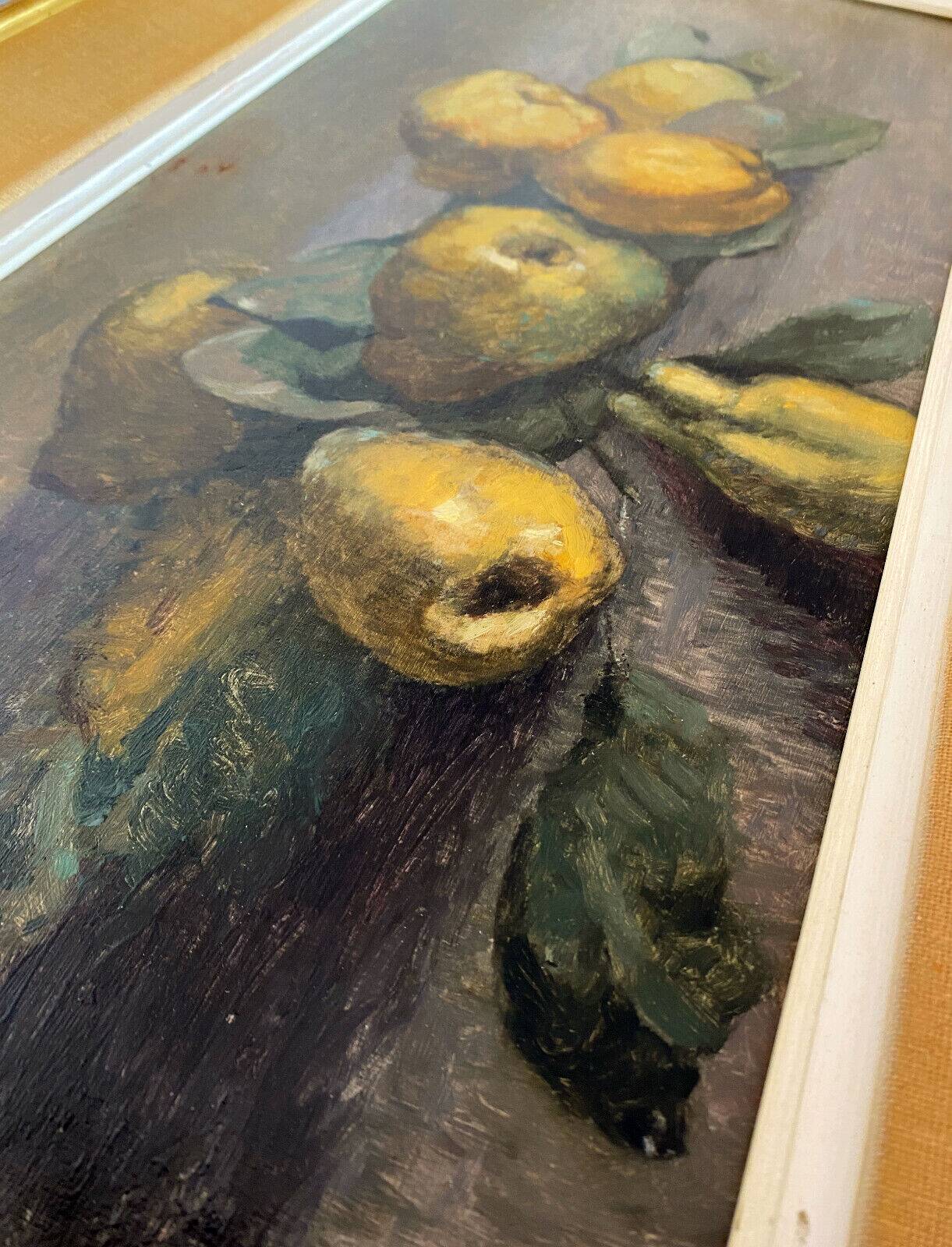HSP painting "Clos Fleuri - Pears" signed P. Toutain (?) + frame