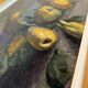 HSP painting "Clos Fleuri - Pears" signed P. Toutain (?) + frame