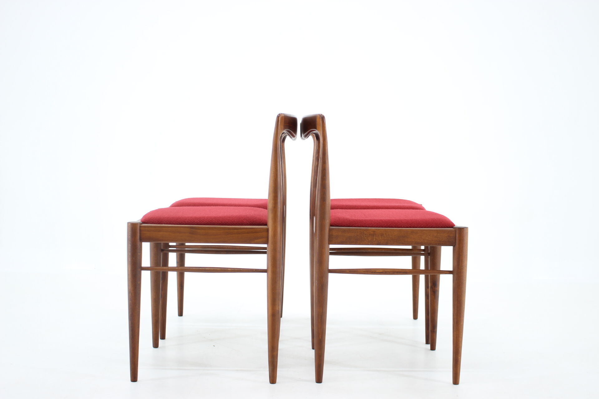 1970s Set of 4 Minimalist Dining Chairs by Drevotvar, Czechoslovakia