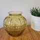 Yellow art deco ball vase