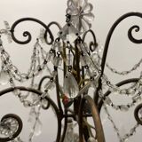 Large Macaroni Crystal Beaded Chandeliers Set of 2