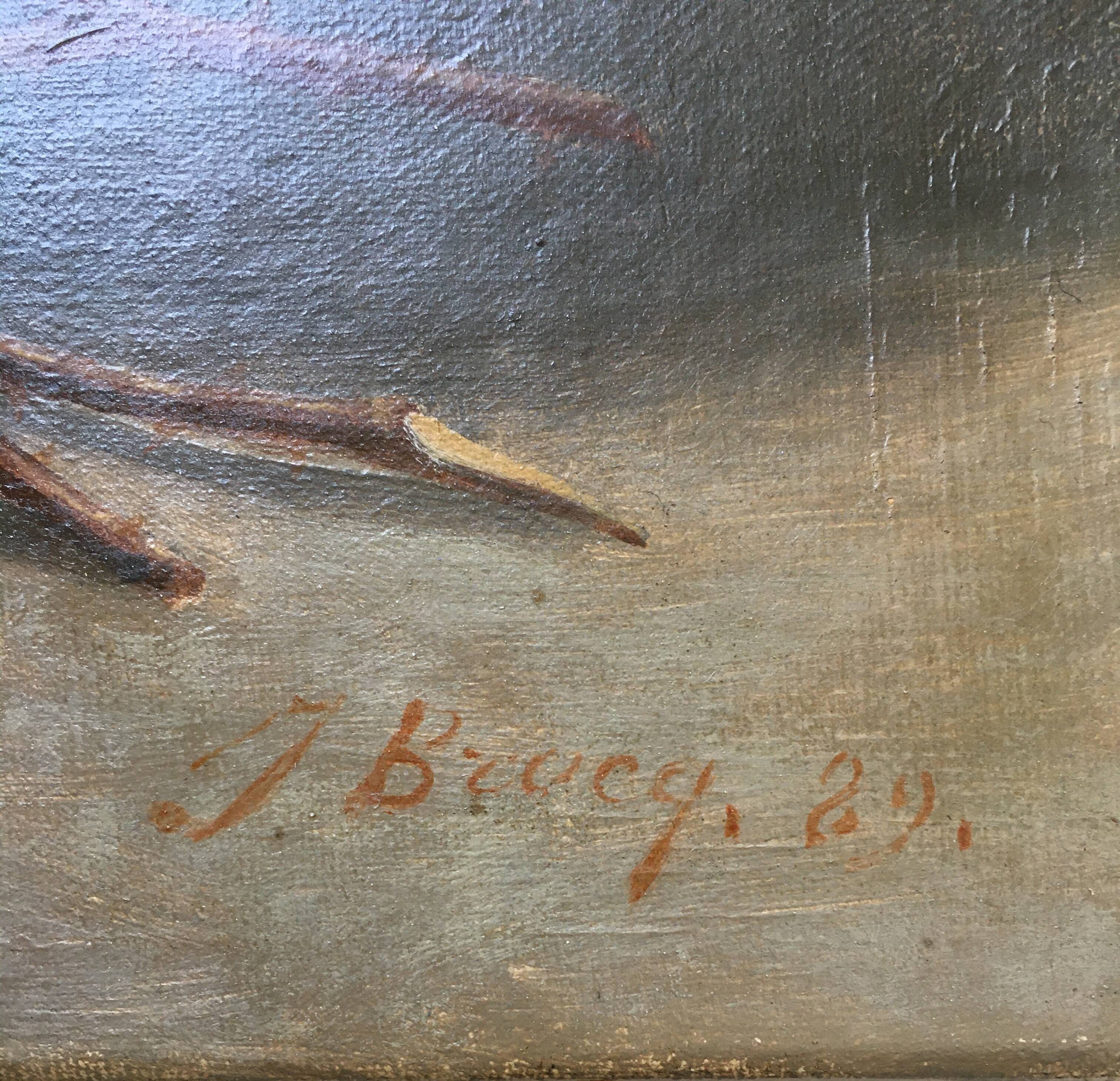 Painting "Gardened Rose Jetty" Flowers by Pierre Jules BROCQ (1811-?)