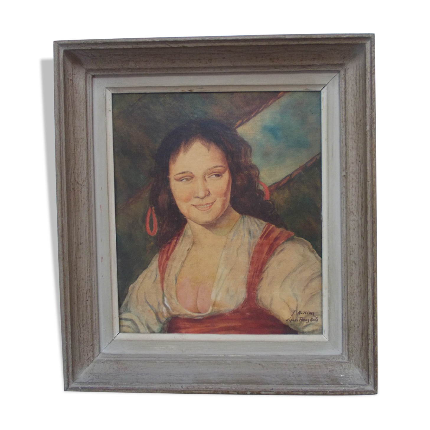 Painting oil on wood painting 1930