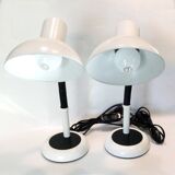 Pair of identical desk or bedside lamps 1970
