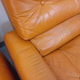 Paire de fauteuils lounge vintage en cuir des années 60 70