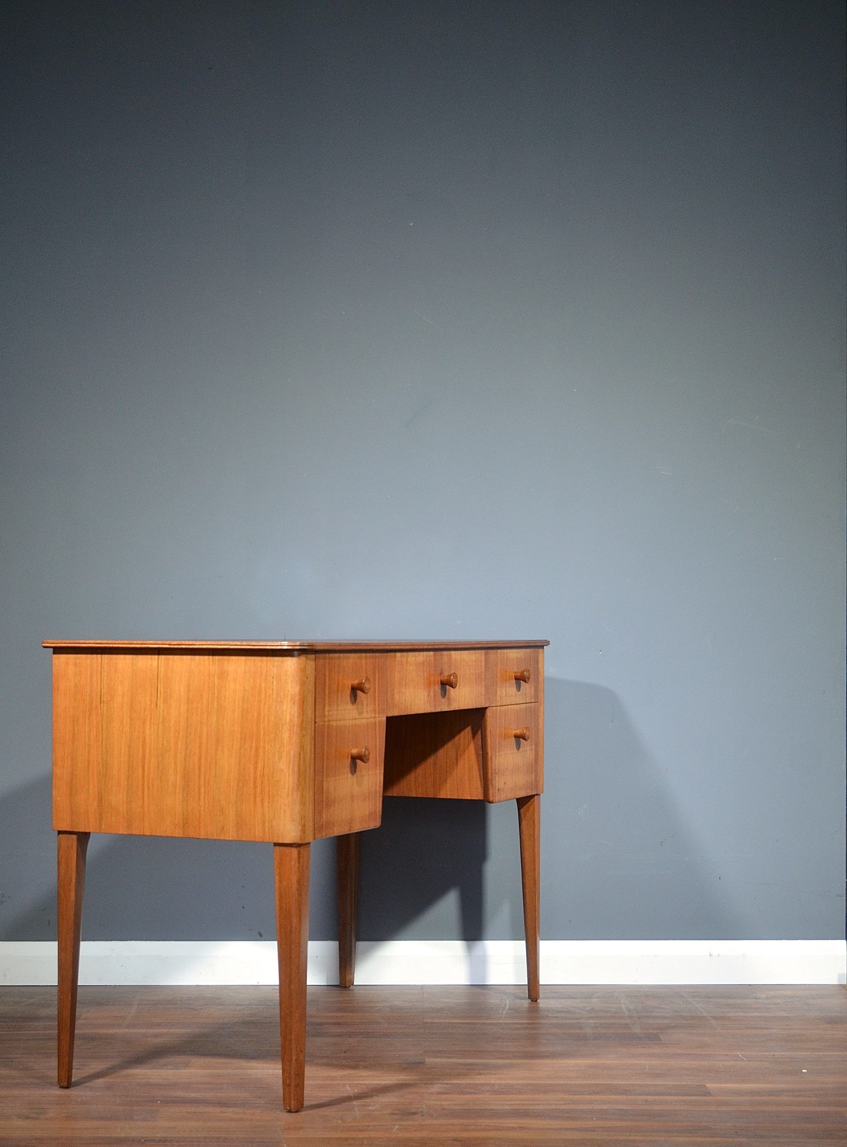 Midcentury Gordon Russell walnut and beech desk