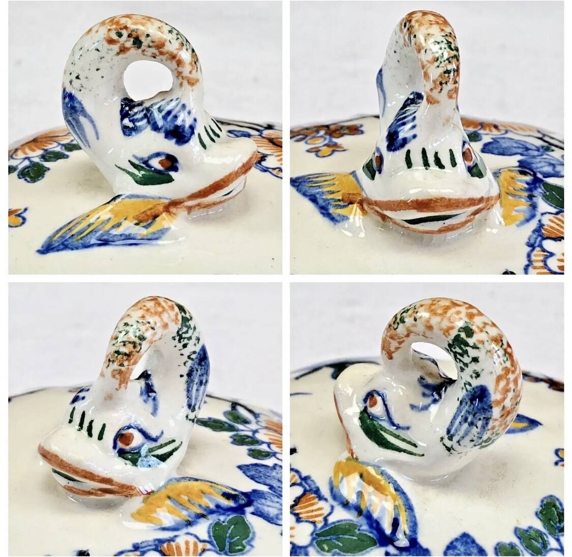 Gien sugar bowl rooster and peonies model 1938 1960