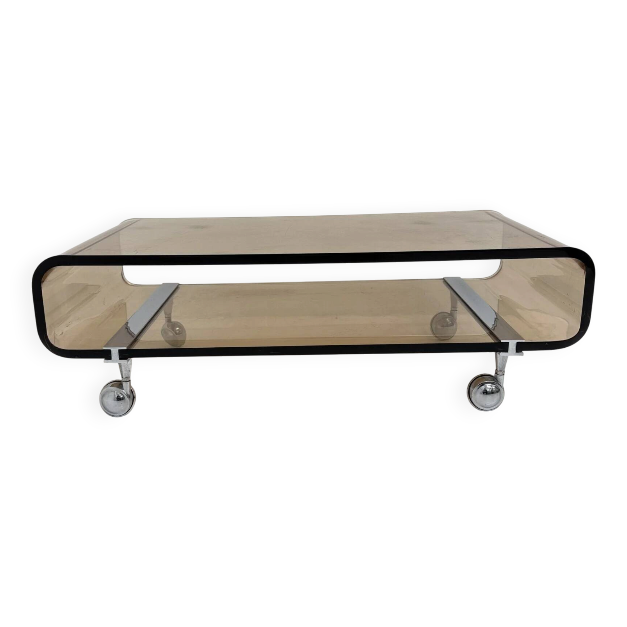 Mid-century plexiglas design coffee table by Michel Dumas for Roche Bobois, 1972