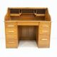 Oak roll-top desk with drawers